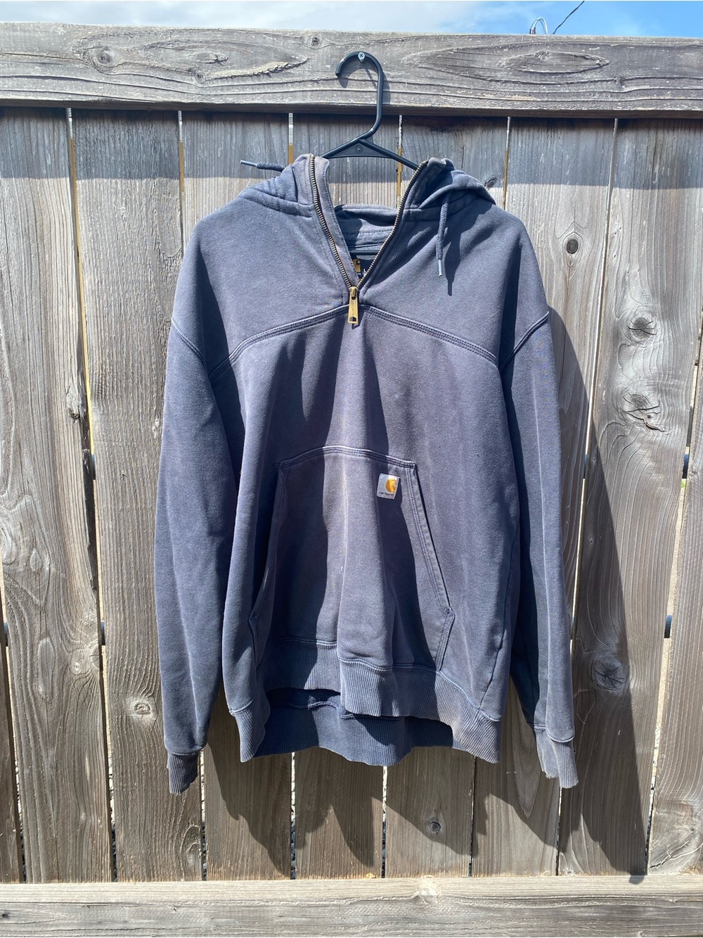 Carhartt Heavy Rain Hoodie Men’s Size Large Navy Blue